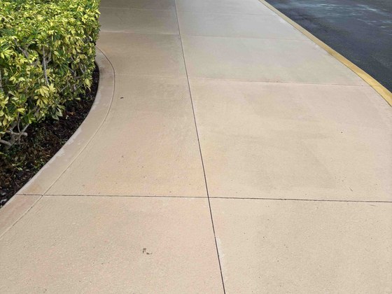 Commercial sidewalk cleaning leading to office building entrance in Feather Sound, Clearwater, FL