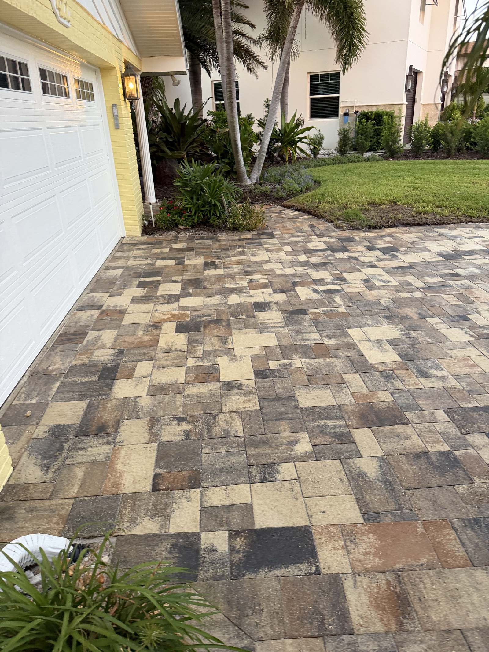 Sealed paver driveway near the garage in Indian Rocks Beach, FL