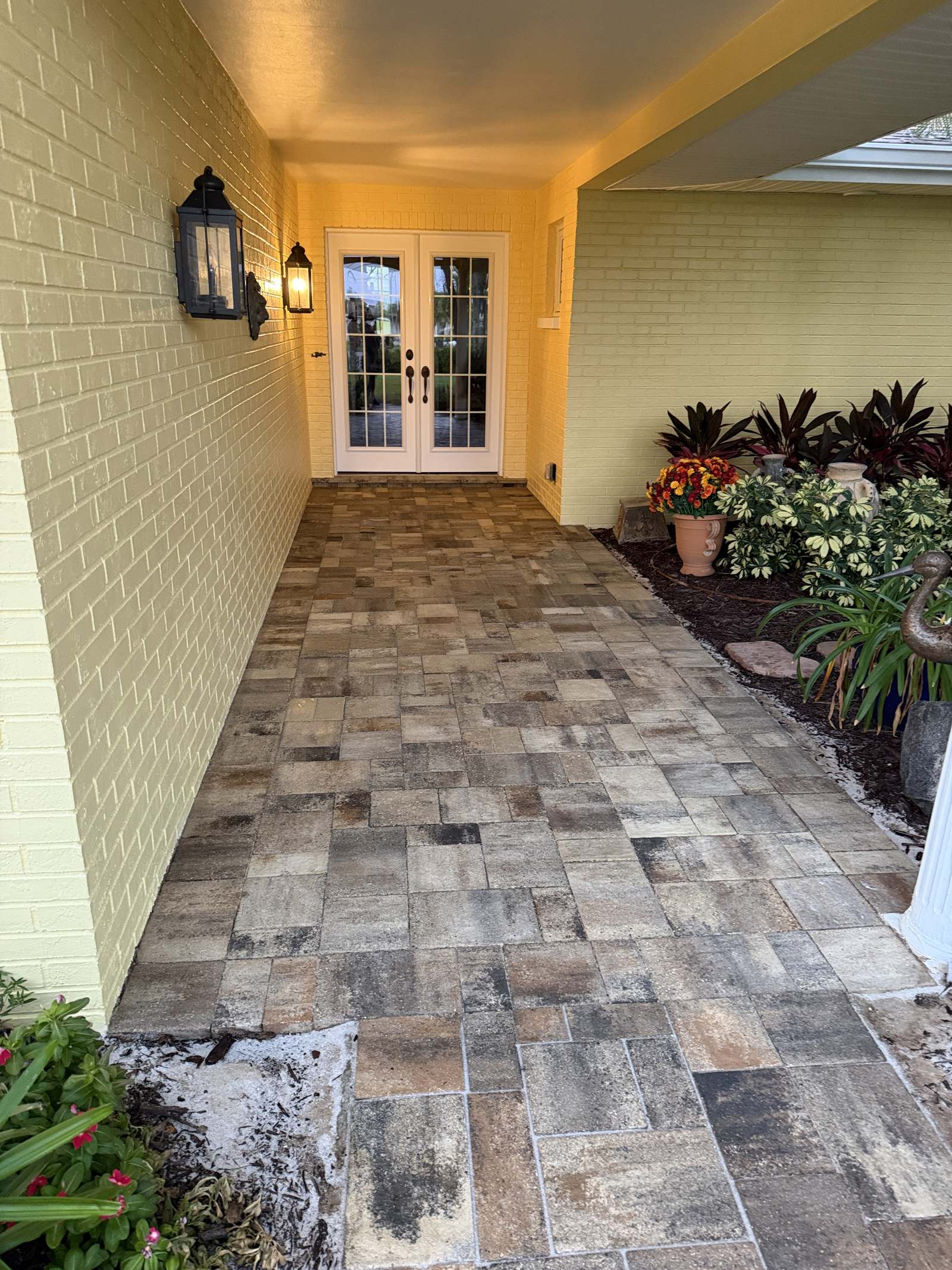 Sealed paver front entry walkway in Indian Rocks Beach, FL