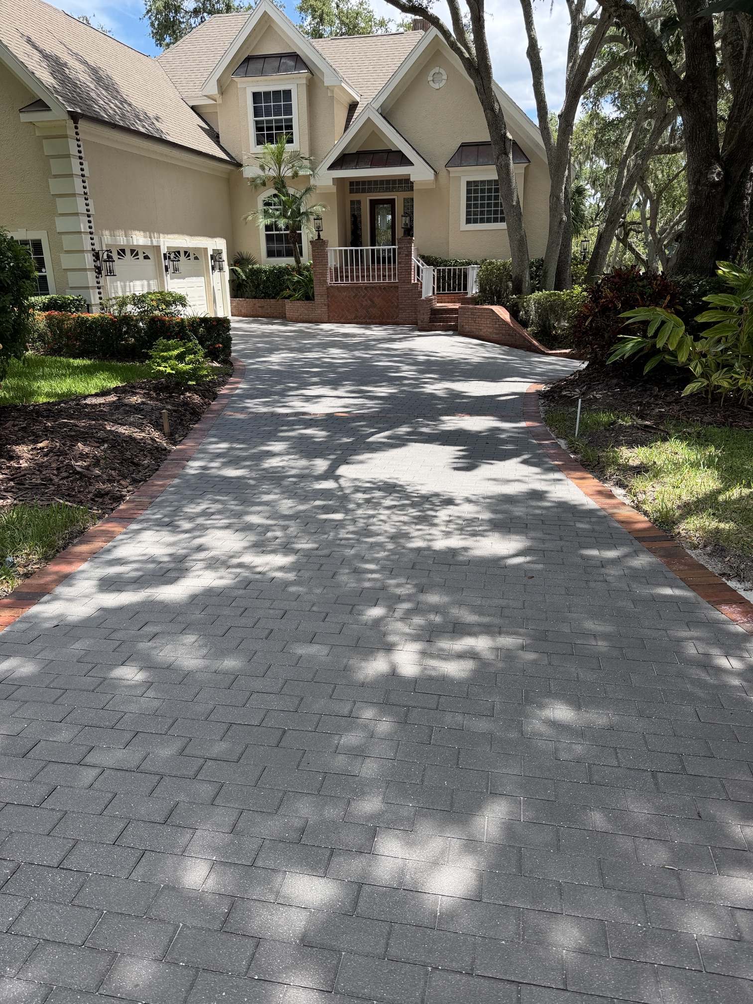 After photo of paver driveway sealing in Palm Harbor, FL