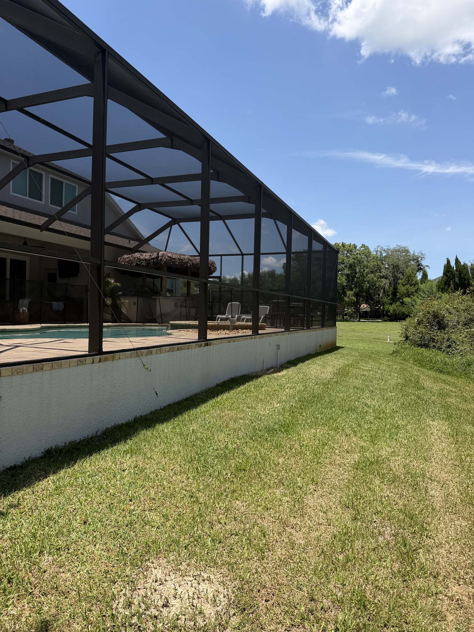 After photo of pool cage screen enclosure in Lutz, FL