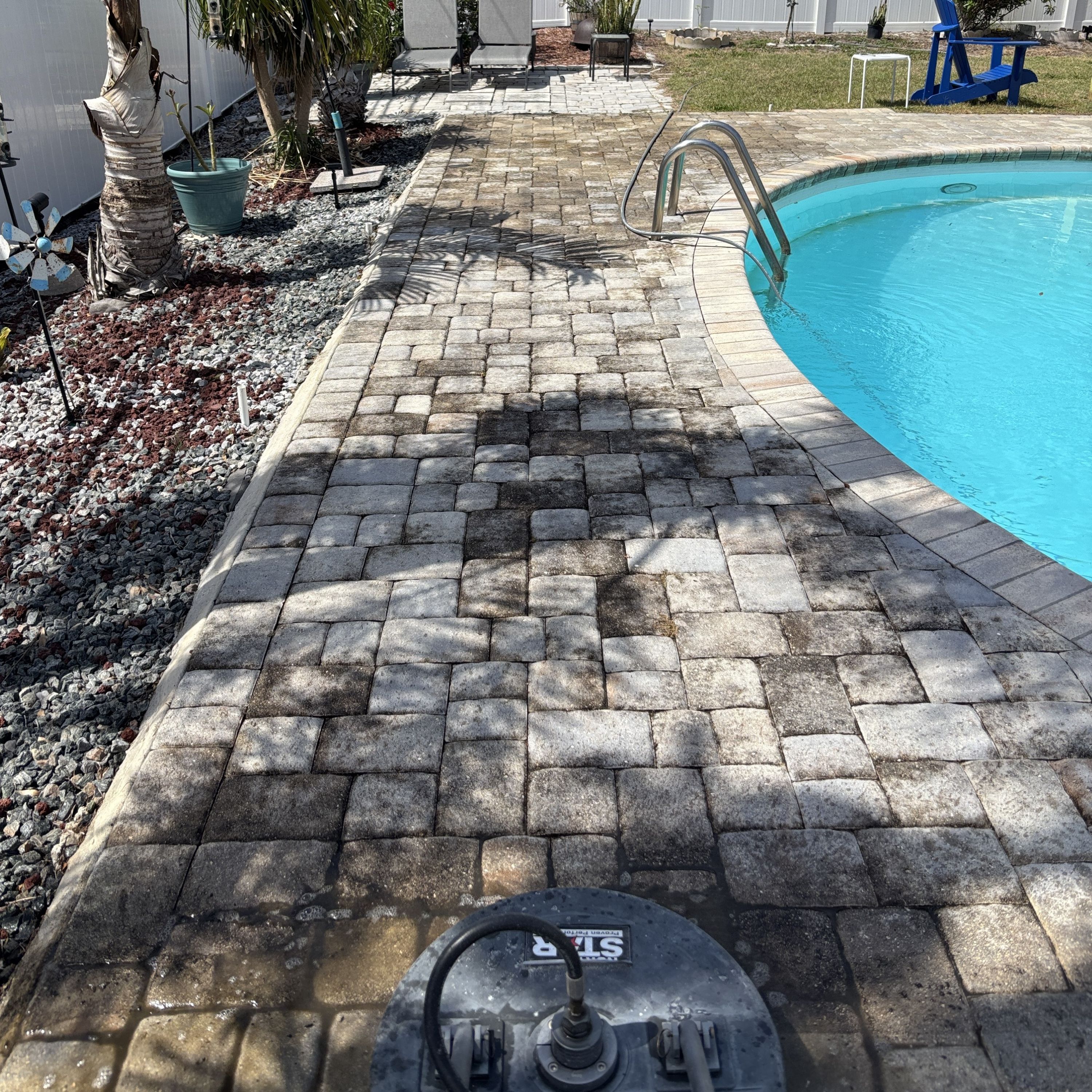 Before photo of pool deck pavers in Clearwater, FL