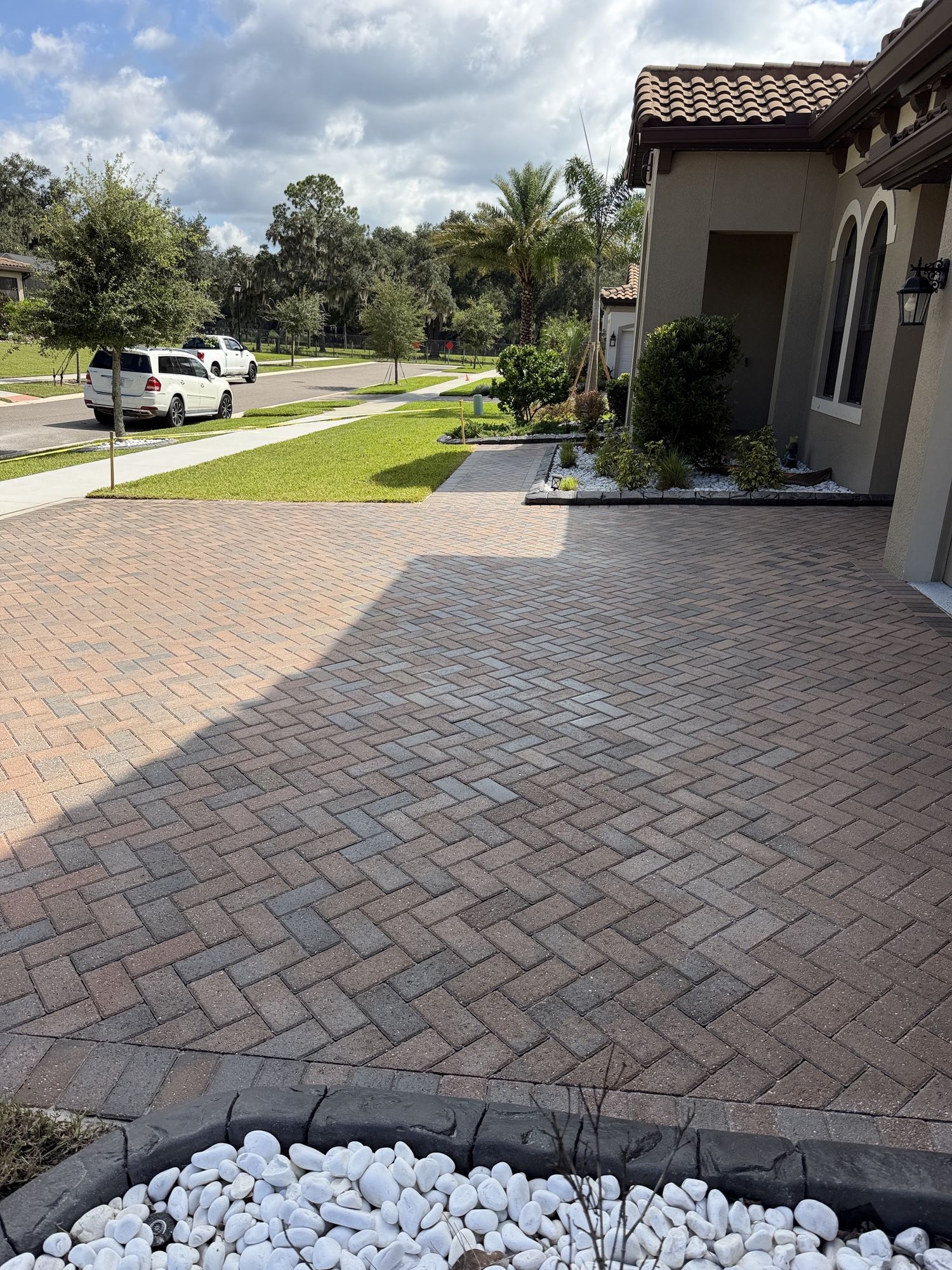 Sealed paver driveway at the first home in The Sanctuary, Brandon, FL